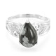 Bague en argent et Obsidienne Flocon-de-Neige
