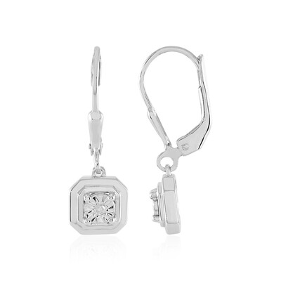 Boucles d'oreilles en argent et Diamant I2 (J)