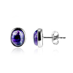 Boucles d'oreilles en argent et Améthyste chevron