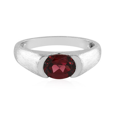Bague en argent et Grenat du Mozambique