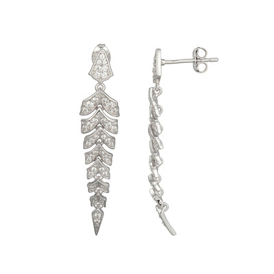 Boucles d'oreilles en argent et Zircon (Adela Silber)
