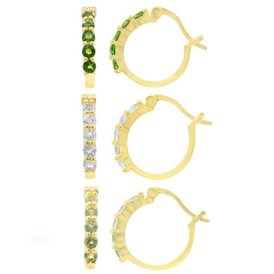 Boucles d'oreilles en argent et Diopside de Russie