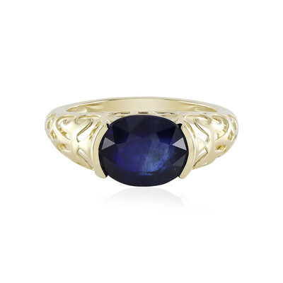 Bague en or et Saphir bleu de Madagascar