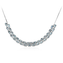 Collier en argent et Topaze bleu ciel