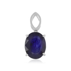 Pendentif en platine et Saphir bleu de Madagascar