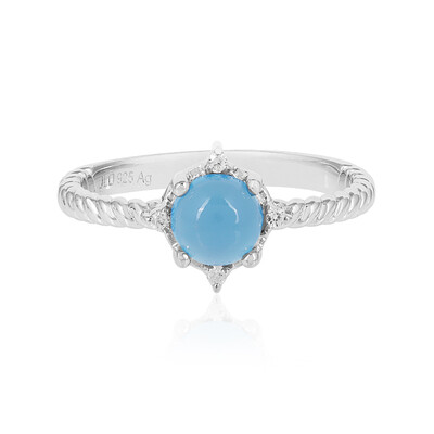 Bague en argent et Calcédoine bleue