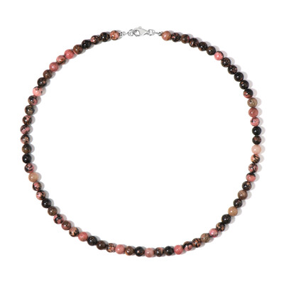 Collier en argent et Rhodonite