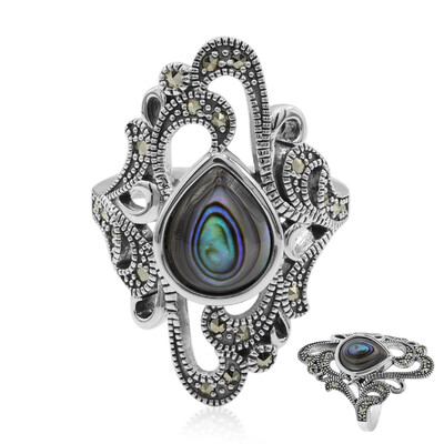 Bague en argent et Coquillage d'Abalone