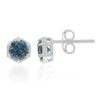 Boucles d'oreilles en argent et Topaze bleu de Londres