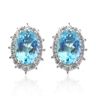 Boucles d'oreilles en argent et Topaze bleu ciel (Dallas Prince Designs)
