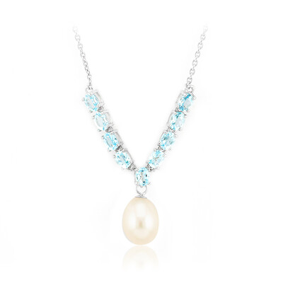 Collier en argent et Perle blanche de culture d'eau douce