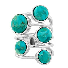 Bague en argent et Turquoise bleue de Mohavie