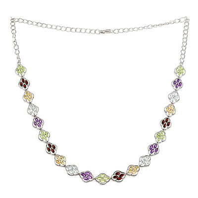 Collier en argent et Grenat du Mozambique
