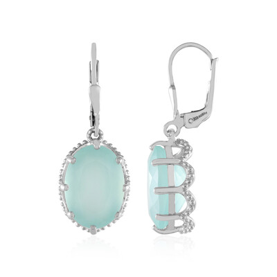 Boucles d'oreilles en argent et Calcédoine d'eau