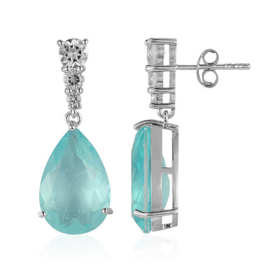 Boucles d'oreilles en argent et Quartz bleu pastel