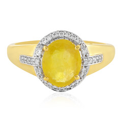 Bague en argent et Saphir jaune de Madagascar