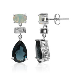Boucles d'oreilles en argent et Topaze bleu de Londres