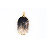 Pendentif en argent et Bois de palmier fossilisé