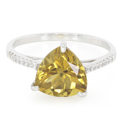 Bague en argent et Quartz champagne