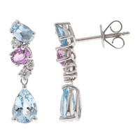 Boucles d'oreilles en or et Aigue-Marine du Brésil AAA (CIRARI)