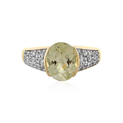 Bague en or et Kunzite jaune canari