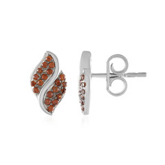 Boucles d'oreilles en argent et Zircon champagne