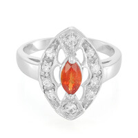 Bague en argent et Rubis rouge du soir