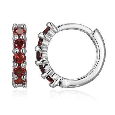 Boucles d'oreilles en argent et Grenat du Mozambique