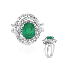 Bague en or et Emeraude de Zambie