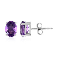 Boucles d'oreilles en argent et Améthyste de Zambie