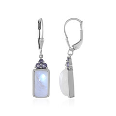Boucles d'oreilles en argent et Pierre de lune bleue (KM by Juwelo)