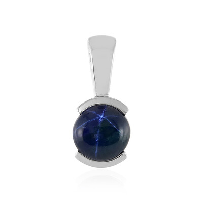 Pendentif en argent et Saphir étoilé bleu