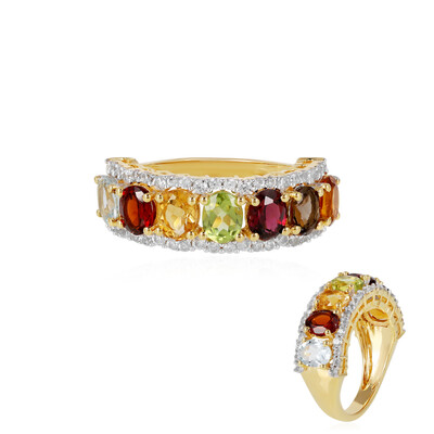 Bague en argent et Citrine brandy