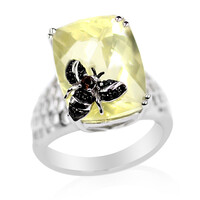 Bague en argent et Citrine jaune citron