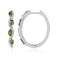 Boucles d'oreilles en argent et Diopside de Russie