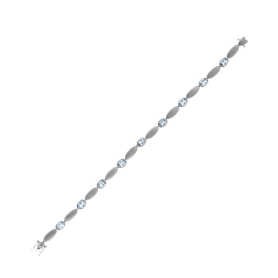 Bracelet en platine et Aigue-Marine Santa Maria (CUSTODANA)