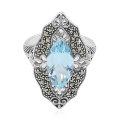 Bague en argent et Topaze bleu ciel