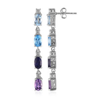 Boucles d'oreilles en argent et Topaze bleu ciel