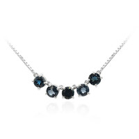 Collier en argent et Topaze bleu de Londres