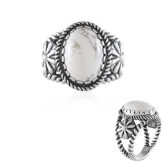 Bague en argent et Howlite (Desert Chic)