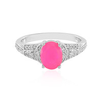 Bague en argent et Opale rose d'Éthiopie
