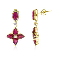Boucles d'oreilles en or et Rubis de Birmanie (CIRARI)
