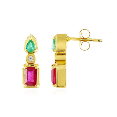 Boucles d'oreilles en argent et Rubis de Bemainty