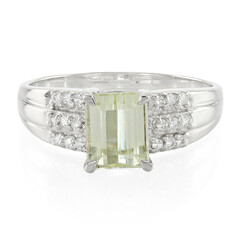 Bague en argent et Kunzite jaune canari