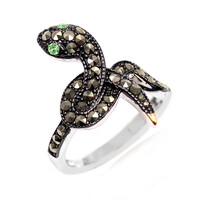 Bague en argent et Grenat Tsavorite