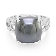 Bague en argent et Hématite noire
