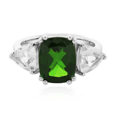Bague en argent et Diopside de Russie