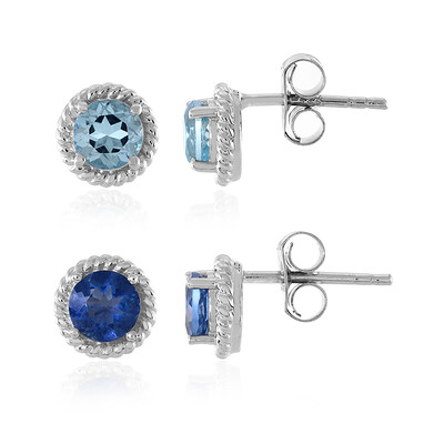 Boucles d'oreilles en argent et Fluorite à couleur changeante