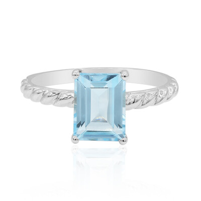 Bague en argent et Topaze bleu ciel