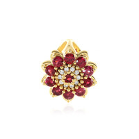 Pendentif en argent et Spinelle rouge noble
